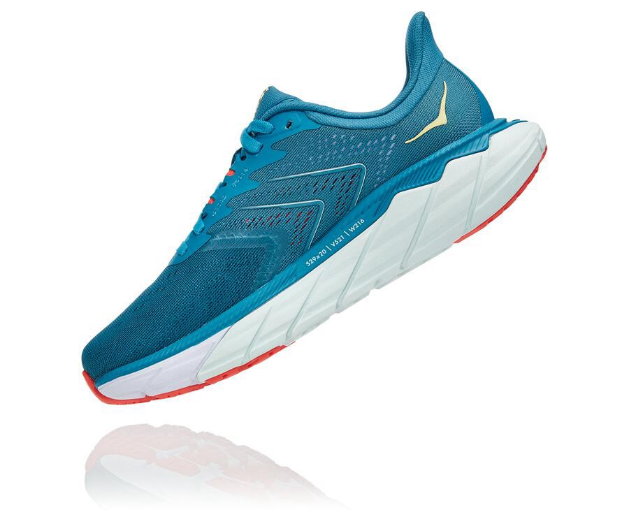 Running Shoes Womens - Hoka One One Arahi 5 - Blue/White - KXCOWDV-36